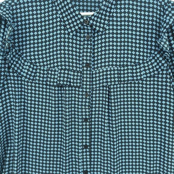 Who What Wear XXL Geometric Print Ruffle Button Down Blouse - Picture 5 of 11